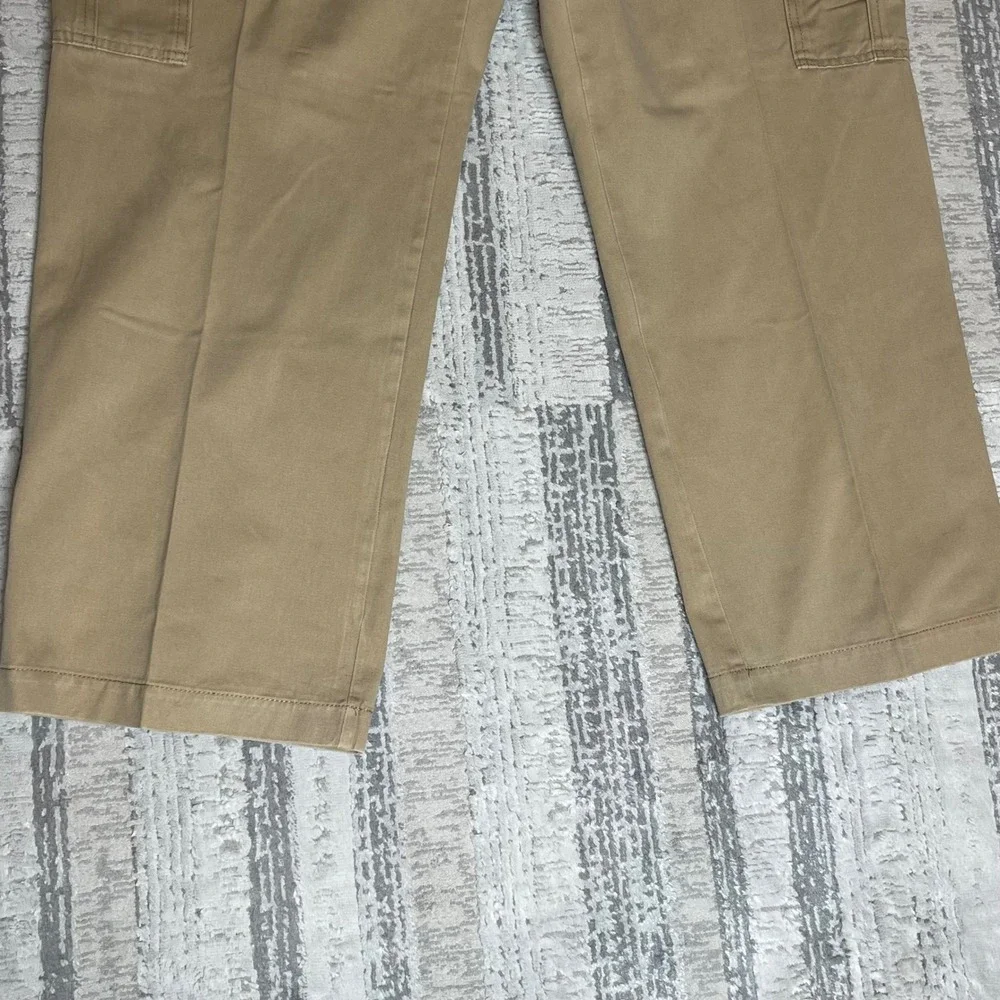 Old Navy Favorite Khakis‎ Mens 44x30 Tan Cargo Pants Straight Leg Cotton Twill